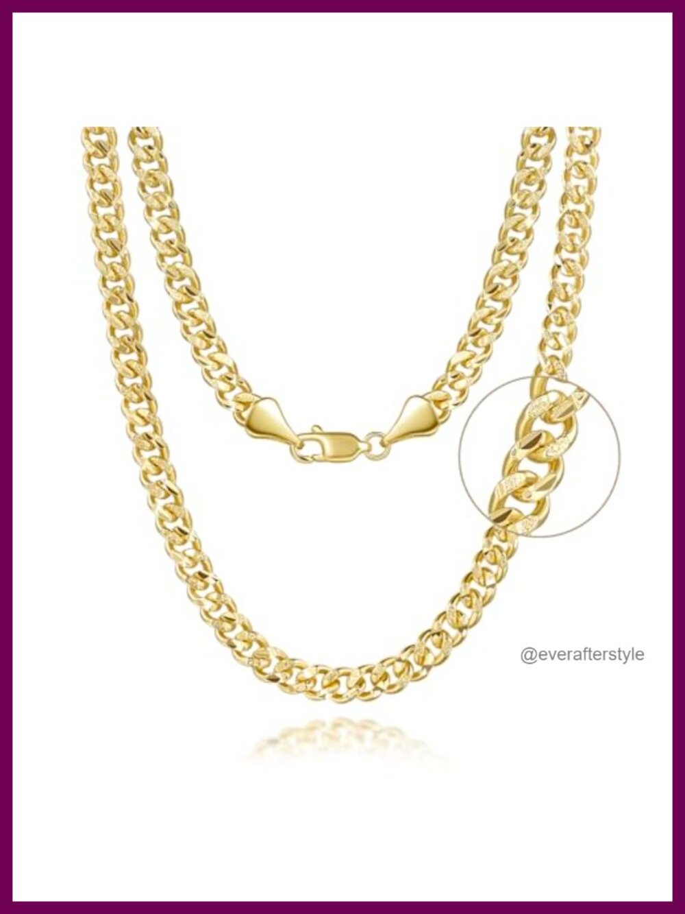 14K Gold Plated Cuban Link Chain Necklace for Men Women 18in